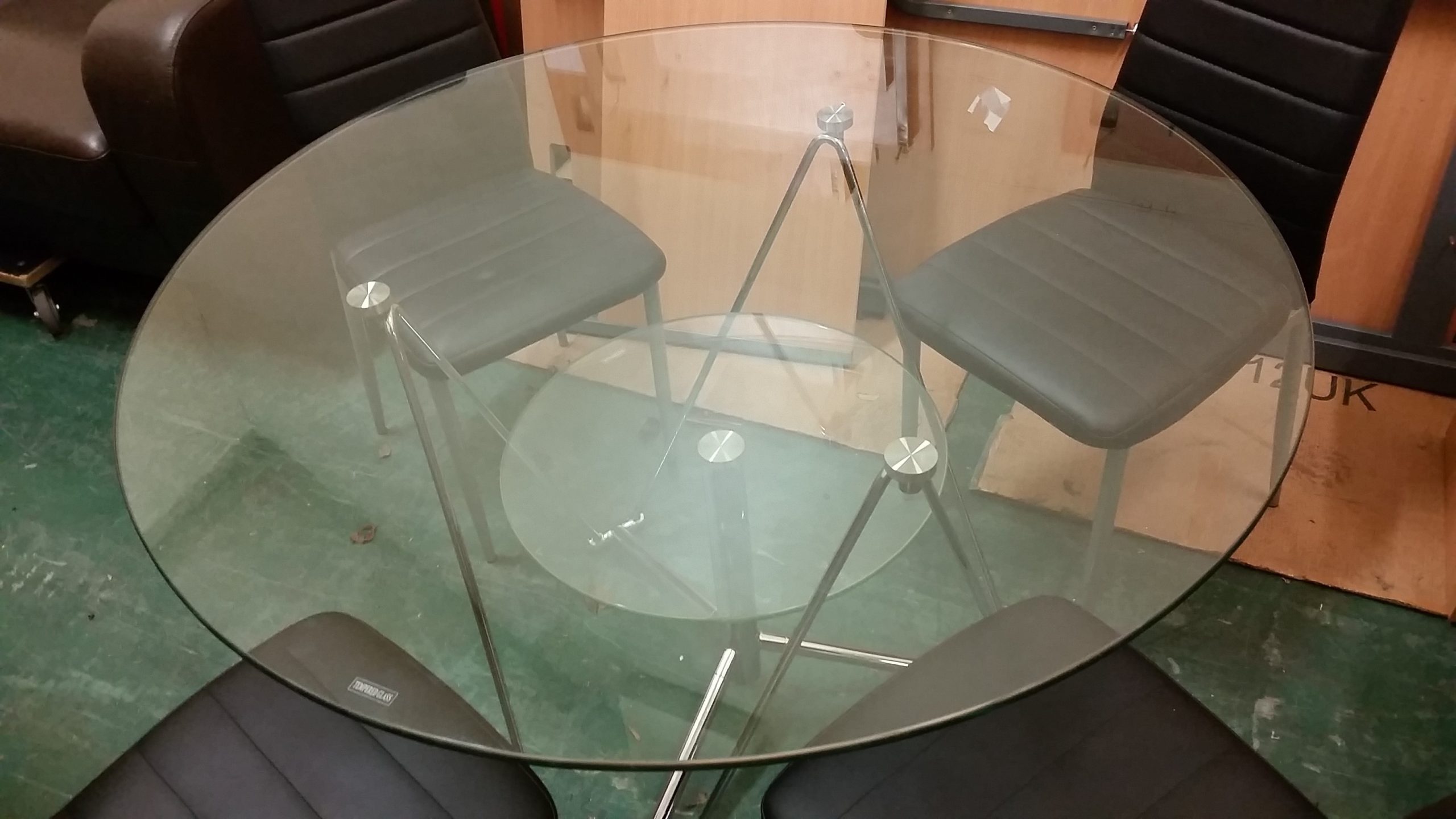 Round Glass Table And 4 Chairs in proportions 3264 X 1836