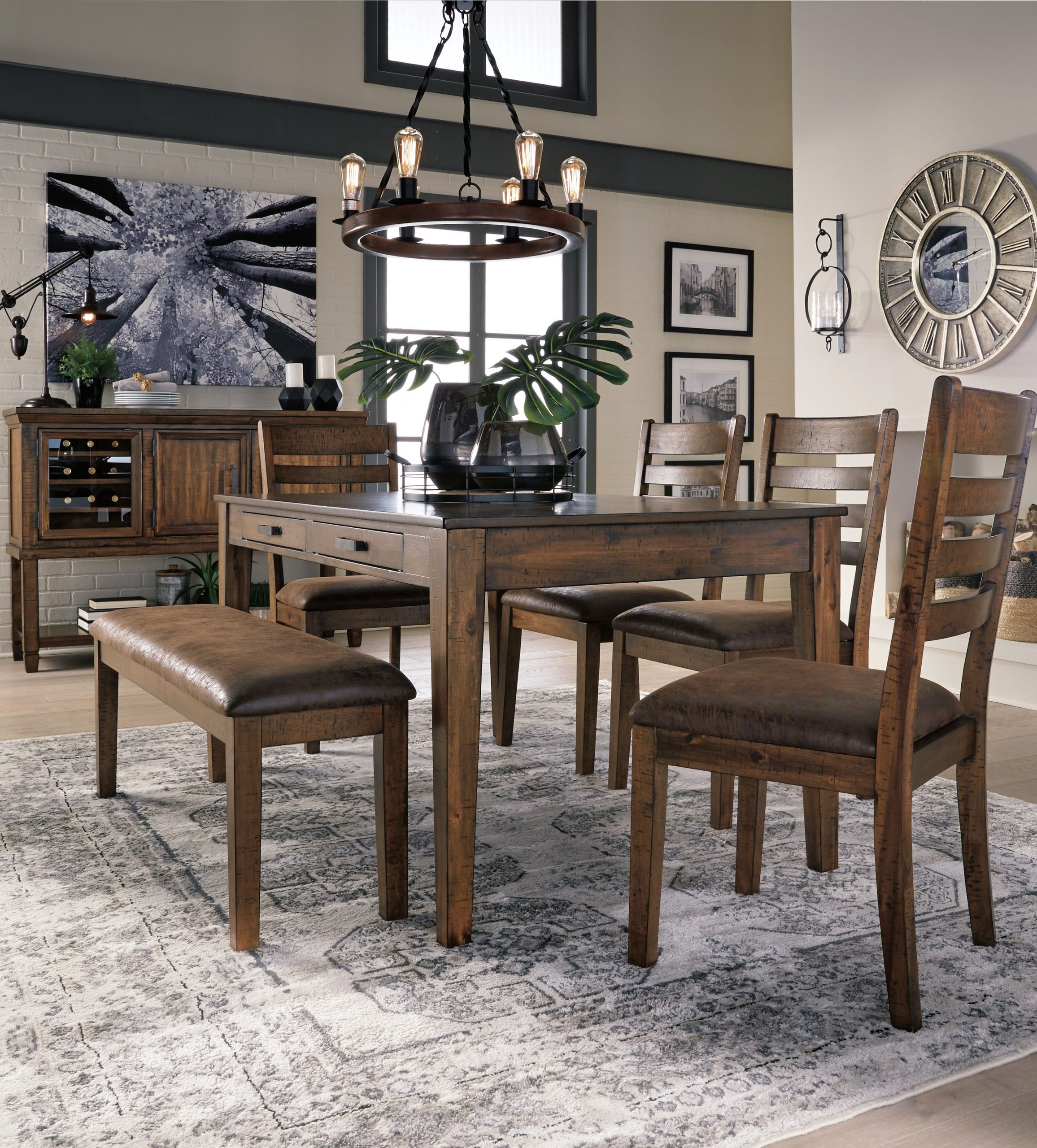 Royard Dining Room Table Warm Brown Traditional Dining throughout proportions 3172 X 3513