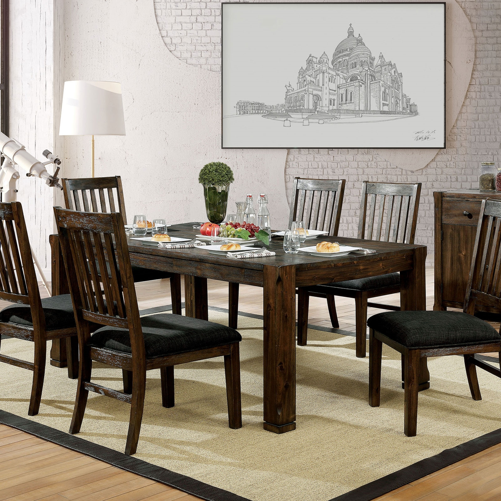 Scranton Rustic Walnut 7 Piece Dining Set within proportions 1600 X 1600