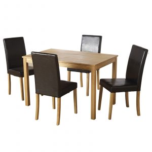 Seconique Ashmere Ash Veneerexpresso Brown Dining Set pertaining to dimensions 1600 X 1600