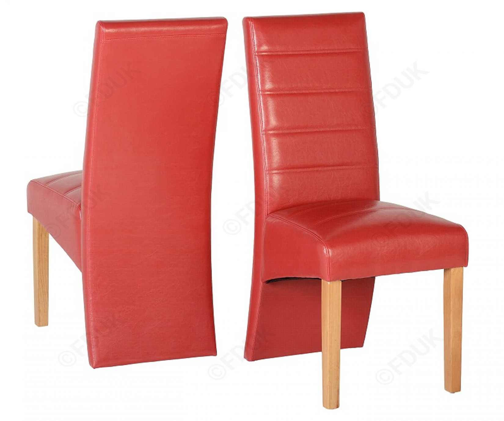 Seconique G5 Red Faux Leather Dining Chair In Pair regarding proportions 1650 X 1380