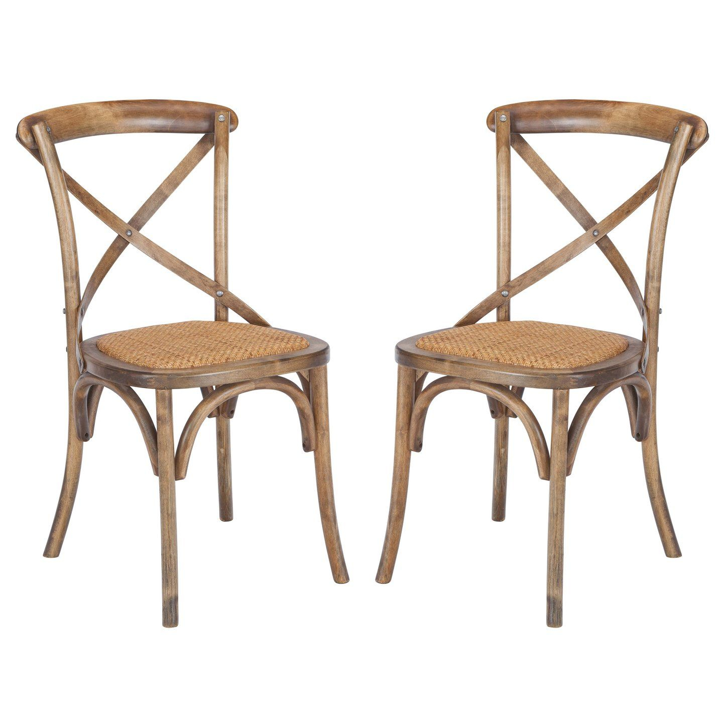 Set Of 2 Cafton Crossback Chairs Solid Wood Dining within size 1440 X 1440