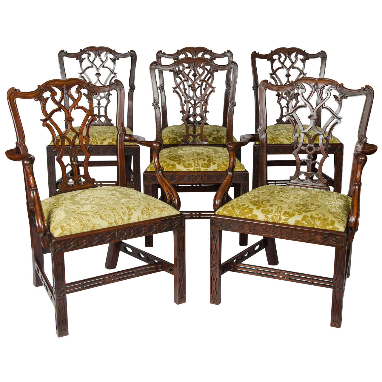 Set Of Six Thomas Chippendale Dining Room Chairs 19th with dimensions 1280 X 1280