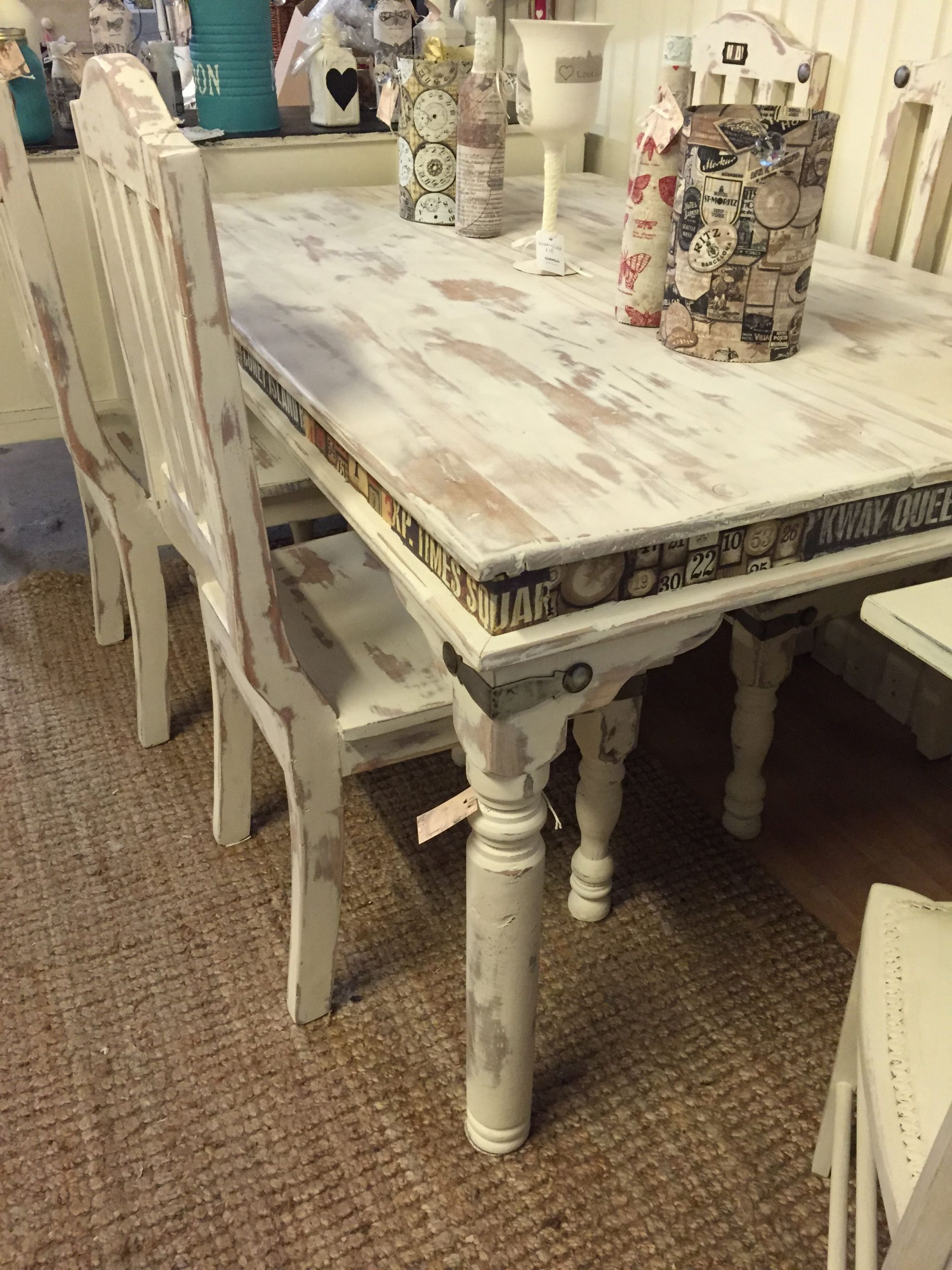 Shab Chic Table And Chairs Fabric Decoupage Shab Chic with size 2448 X 3264