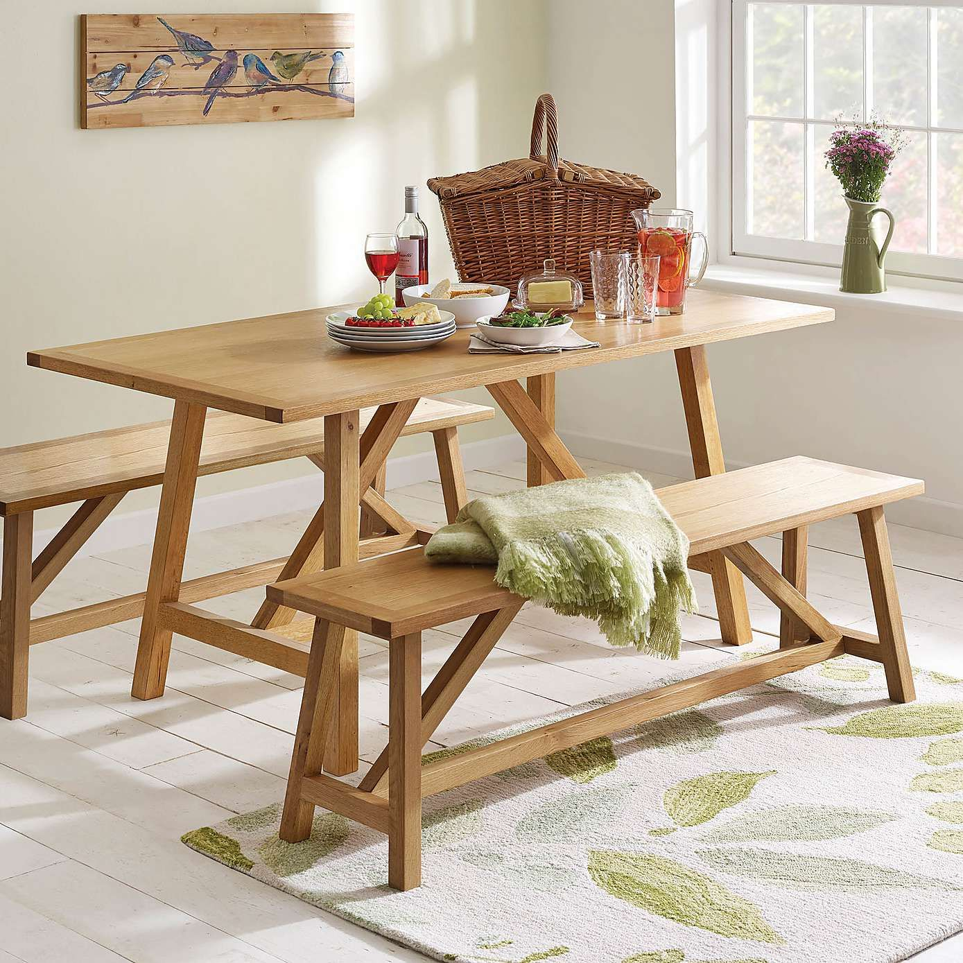 Sidmouth Oak Trestle Dining Table Trestle Dining Tables intended for sizing 1389 X 1389
