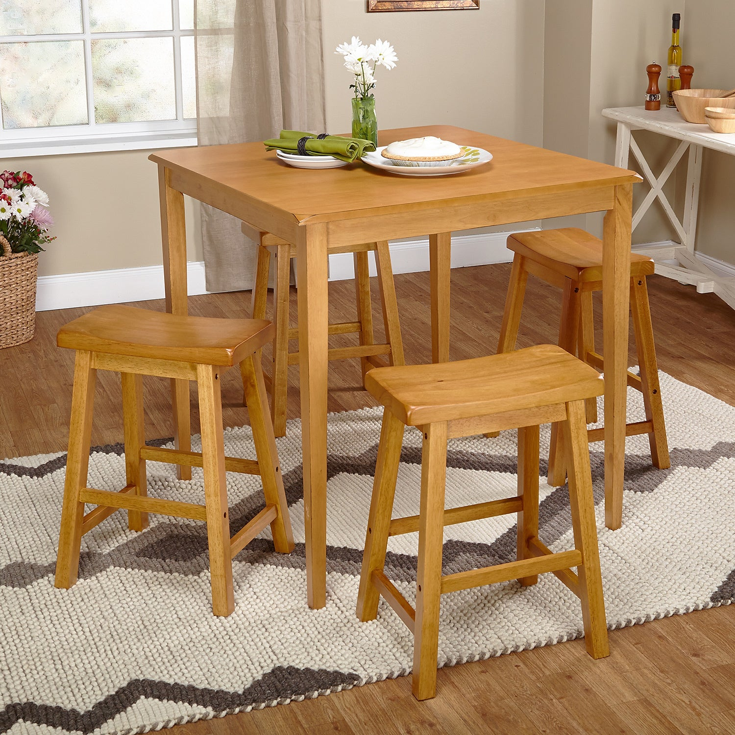 Simple Living Belfast 5 Piece Saddle Dining Set pertaining to sizing 1500 X 1500