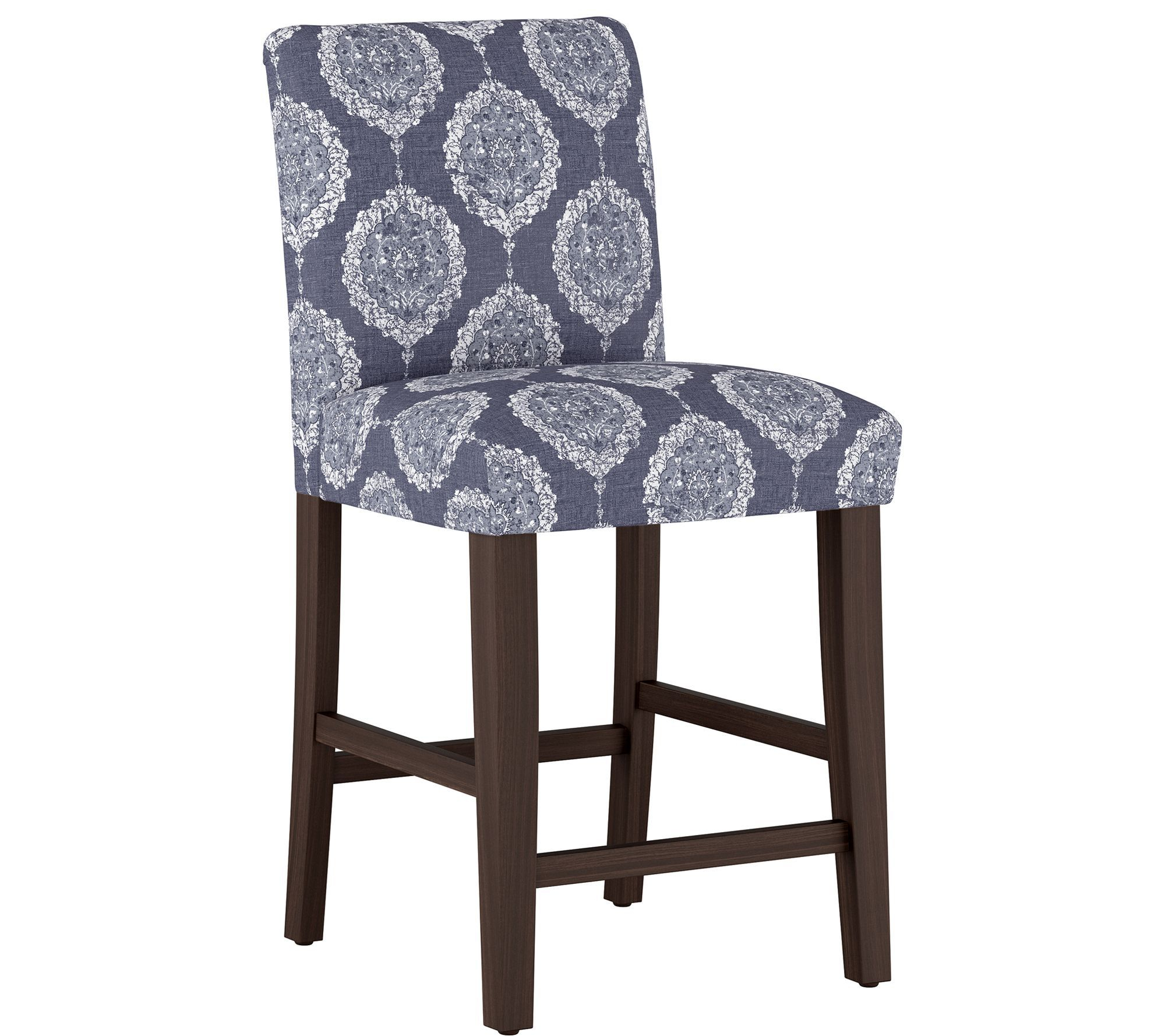 Skyline Furniture Damask Blue Counter Stool Qvc within proportions 2000 X 1778