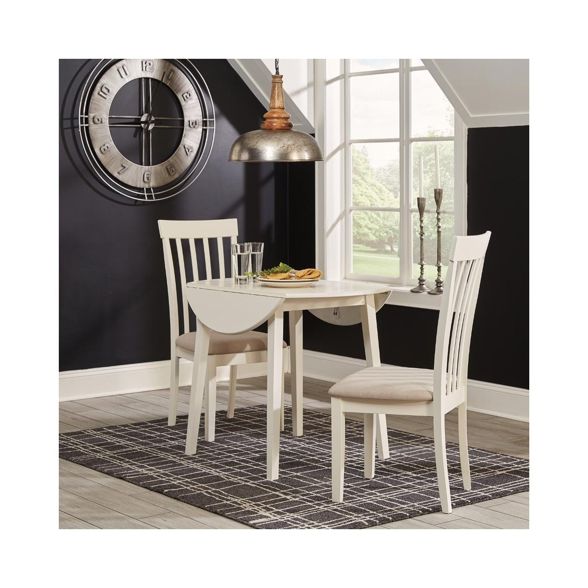 Slannery Round Drop Leaf Table White with proportions 1200 X 1200
