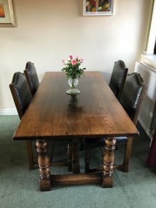 Solid Oak Dining Oak Dining Table And 4 Oak And Leather Chairs In Melbourne Dershire Gumtree with regard to measurements 768 X 1024