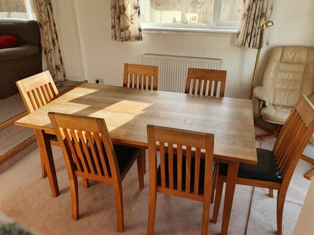 Solid Oak Marks And Spencer Extending Dining Table Leather Chairs In Dundee Gumtree within measurements 1024 X 768