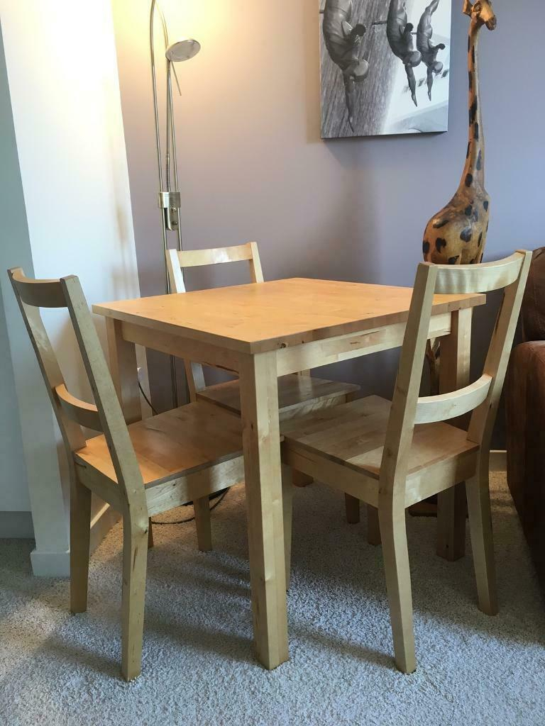 Solid Wood Dining Table And 3 Chairs In Edinburgh City Centre Edinburgh Gumtree pertaining to dimensions 768 X 1024