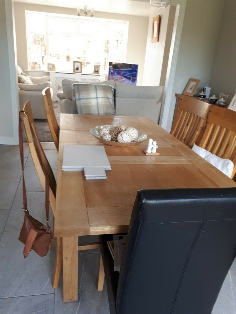 Solid Wood Dining Table And 6 Chairs From Dfs Good Condition In Kirk In Ashfield Nottinghamshire Gumtree for sizing 768 X 1024