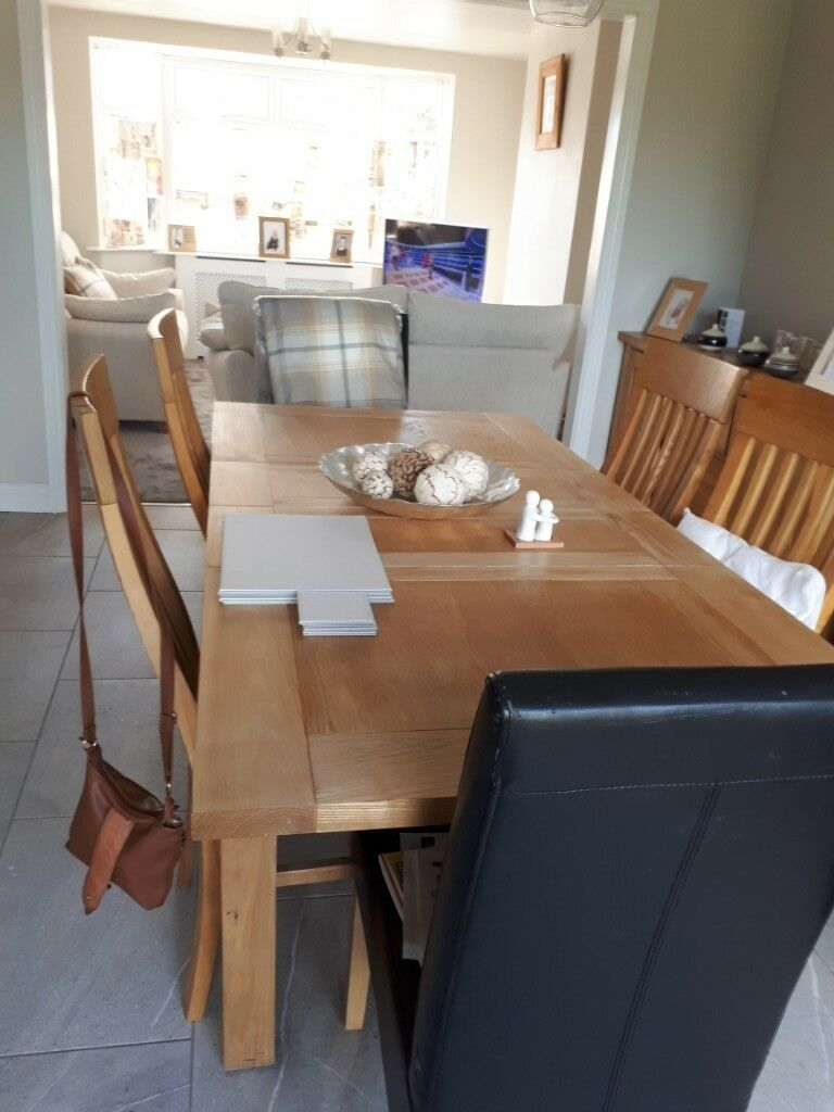 Solid Wood Dining Table And 6 Chairs From Dfs Good Condition In Kirk In Ashfield Nottinghamshire Gumtree in sizing 768 X 1024