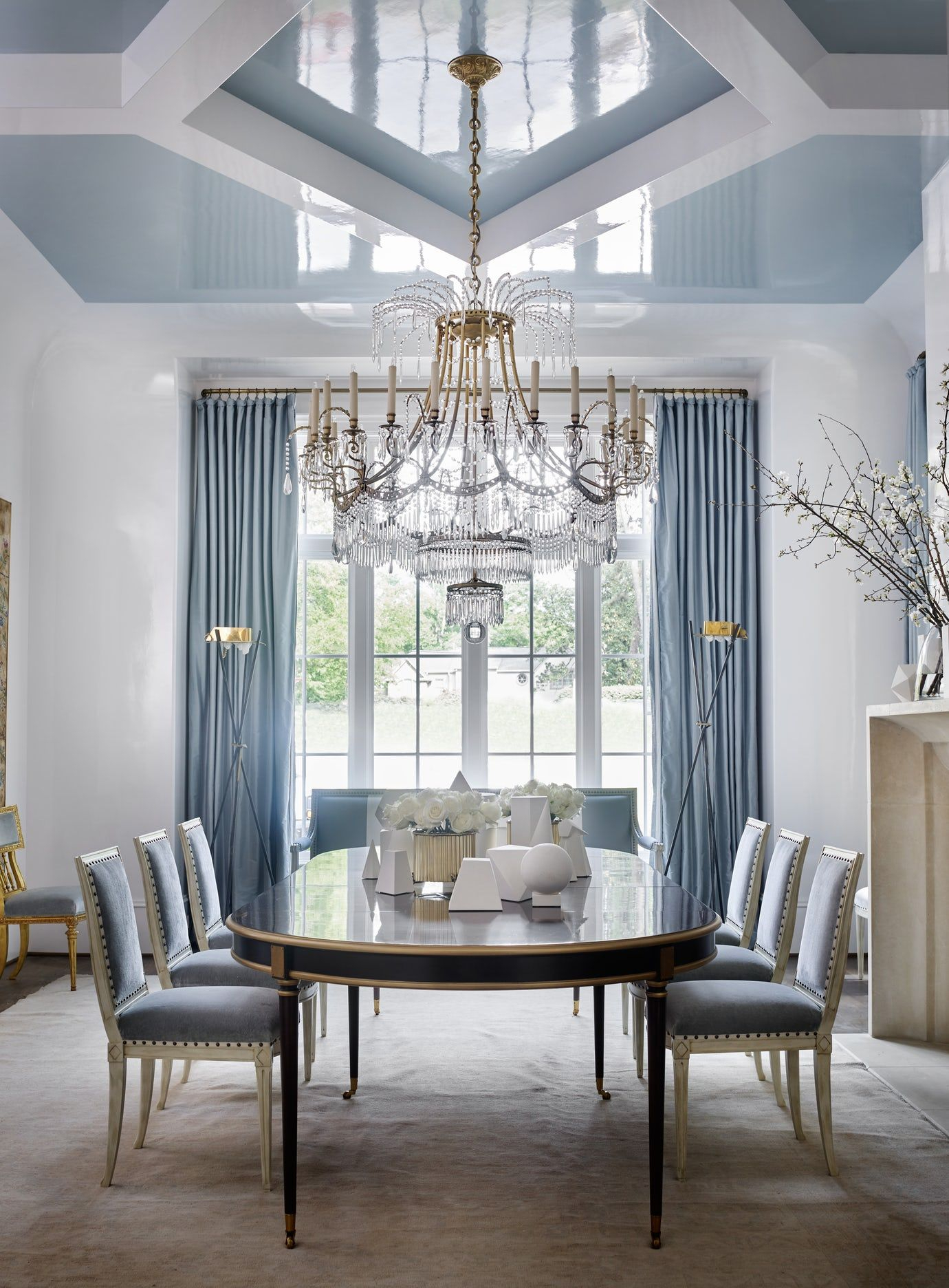 Southeastern Showhouse Blue Dining Room Dining Contemporary intended for measurements 1380 X 1872