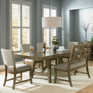 Standard Furniture Omaha Grey 6 Piece Trestle Table Dining pertaining to size 4000 X 4000