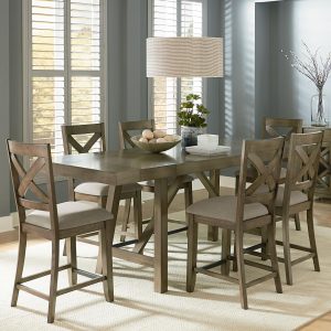 Standard Furniture Omaha Grey Counter Height 7 Piece Dining intended for size 3437 X 3437