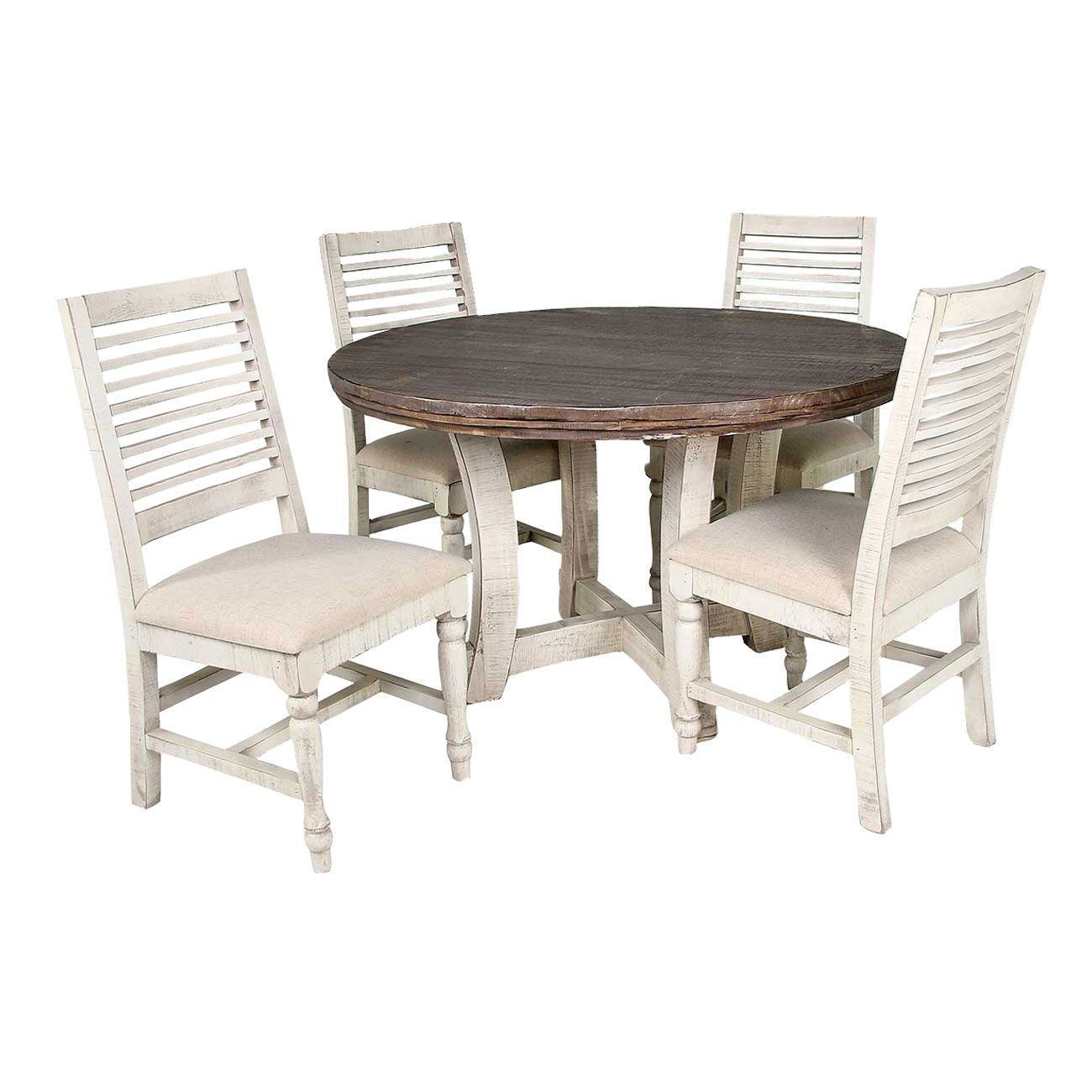 Stone White 50 Round Table 4 Side Chairs inside sizing 1300 X 1300