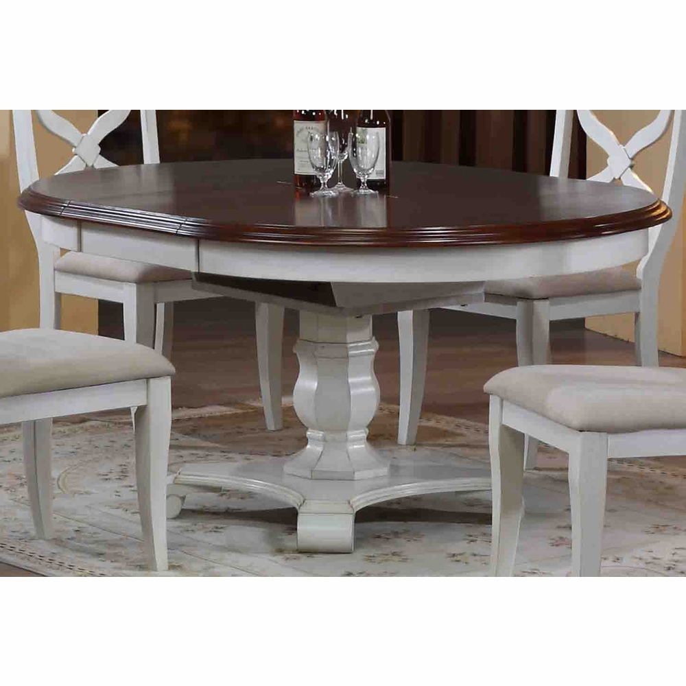 Sunset Trading Andrews Butterfly Leaf Dining Table In Antique White With Chestnut Finish Top Dlu Adw4866 Aw inside sizing 1000 X 1000