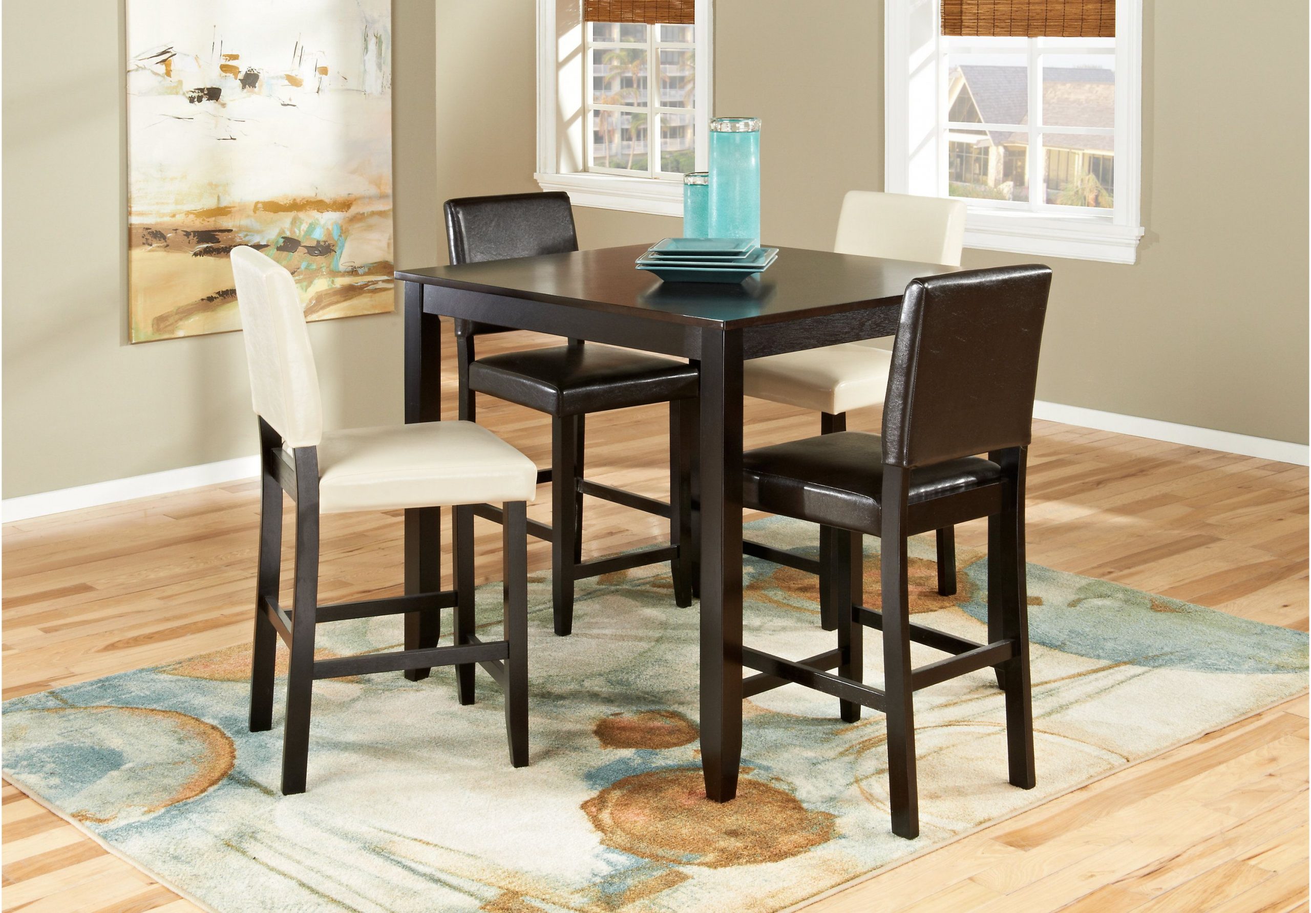 Sunset View Espresso 5 Pc Counter Height Dining Room W Brown regarding size 3000 X 2091