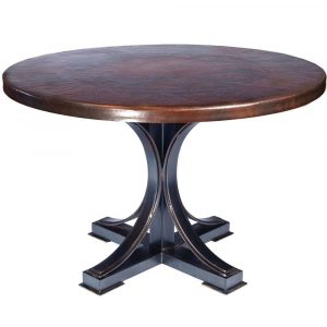 Tantalus Round Dark Brown Copper Top Dining Table pertaining to size 1000 X 1000