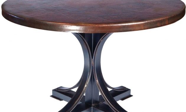 Tantalus Round Dark Brown Copper Top Dining Table pertaining to size 1000 X 1000