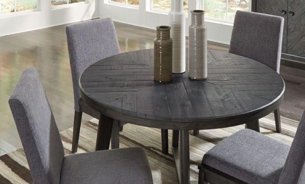 The Besteneer Dark Gray 5 Pc Round Table 4 Upholstered in sizing 778 X 1200