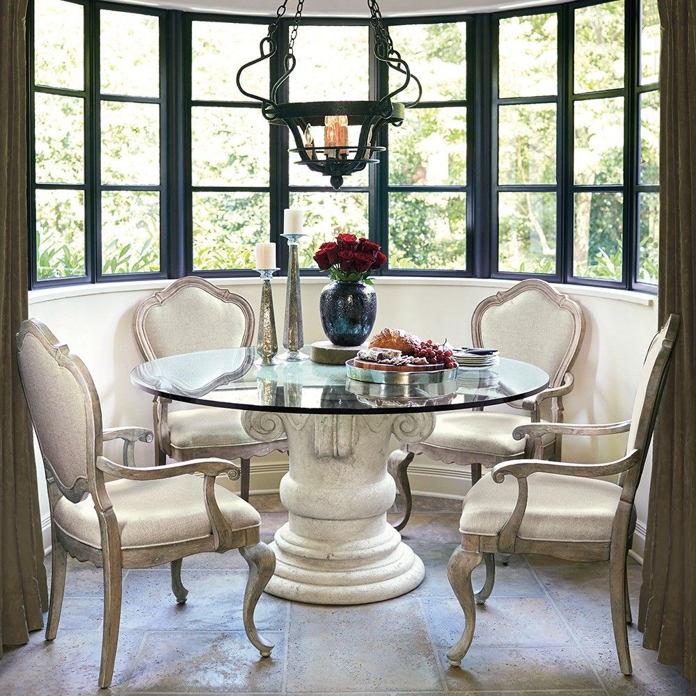 The Campania Stone Glass Top Round Dining Table In Oyster regarding proportions 1000 X 1000