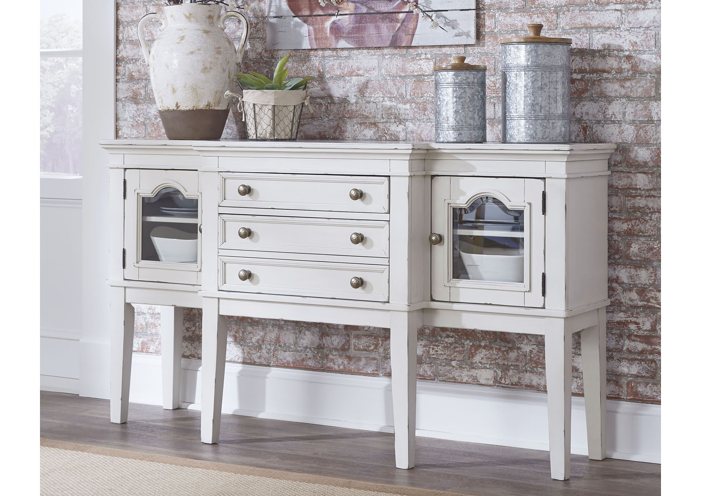 The Furniture Outlet Danbeck White Dining Room Server throughout sizing 1366 X 968