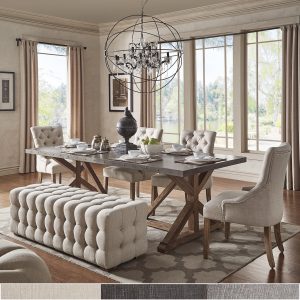 The Gray Barn Woolf Rectangular Stainless Steel Top Dining Set regarding measurements 2000 X 2000