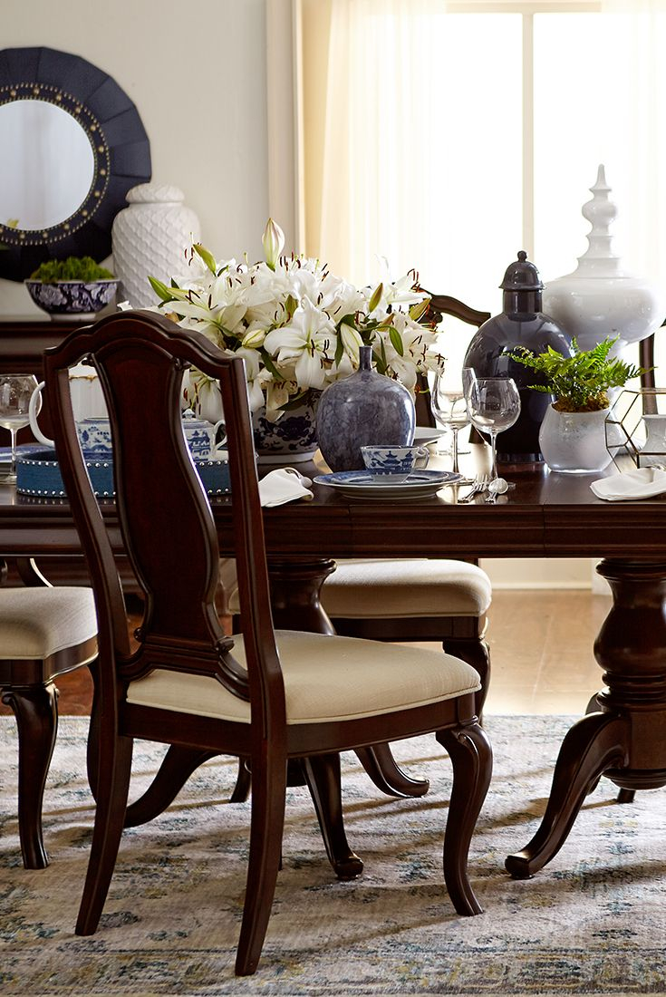 The Havertys Orleans Dining Table Is An Elegant Pedestal for sizing 735 X 1100