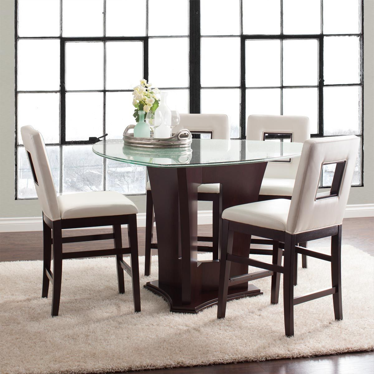 The Soho 5 Piece Glass Dining Set Offers Contemporary Style in proportions 1200 X 1200