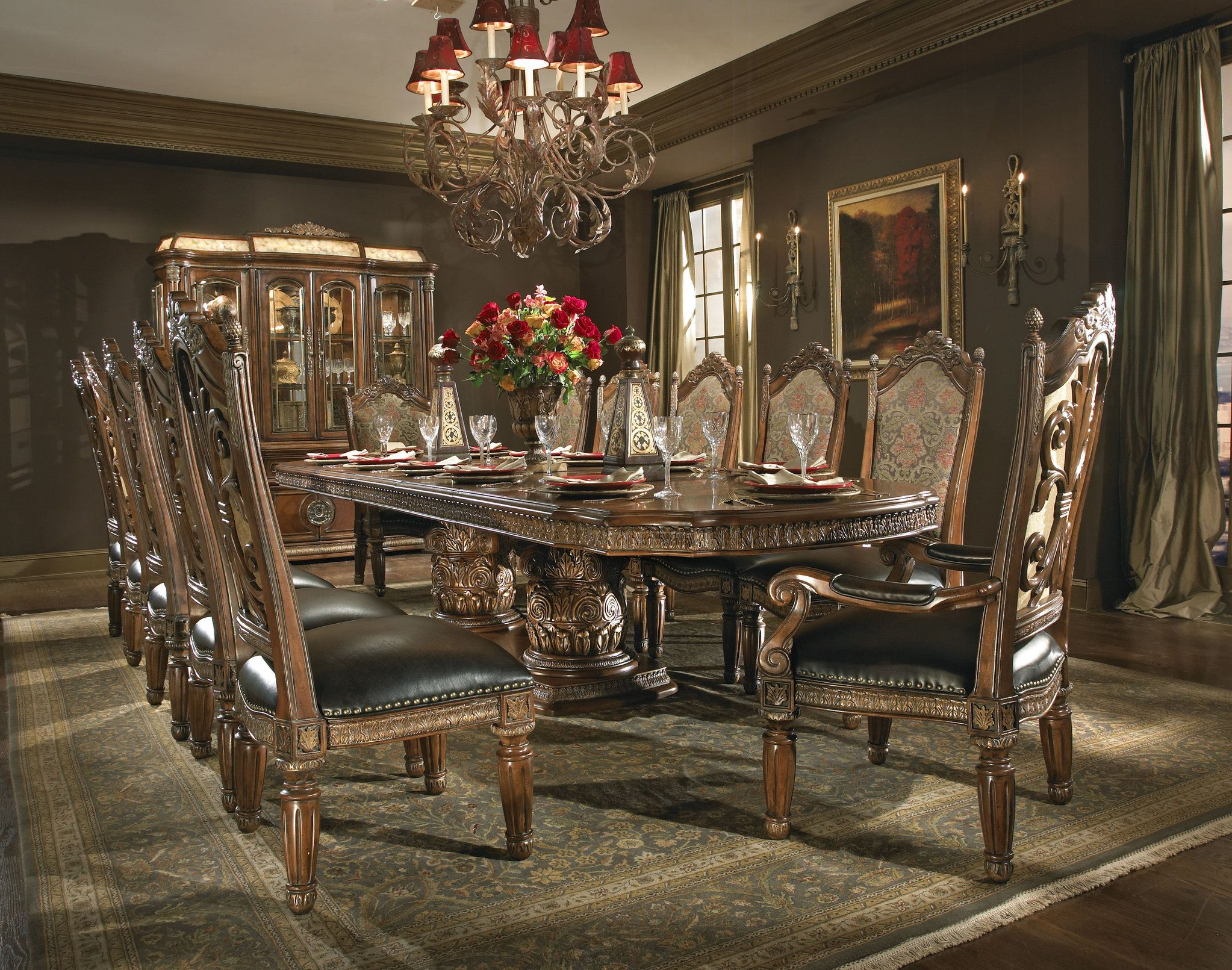 The Villa Valencia Formal Dining Room Collection 12368 in measurements 2046 X 1611