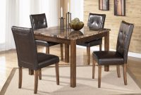 Theo Contemporary Brown Wood Pvc Marble Square Table And 4 with proportions 3000 X 2401