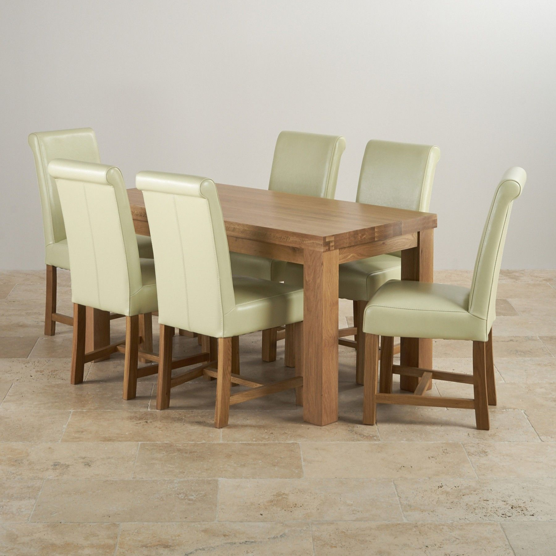 This Modern Dining Set Consists Of A Chunky 5ft Dining Table for size 1800 X 1800