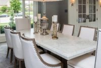 Traditional Formal White Dining Room With Marble Dining inside proportions 1200 X 1800