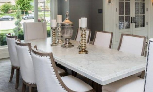 Traditional Formal White Dining Room With Marble Dining inside proportions 1200 X 1800