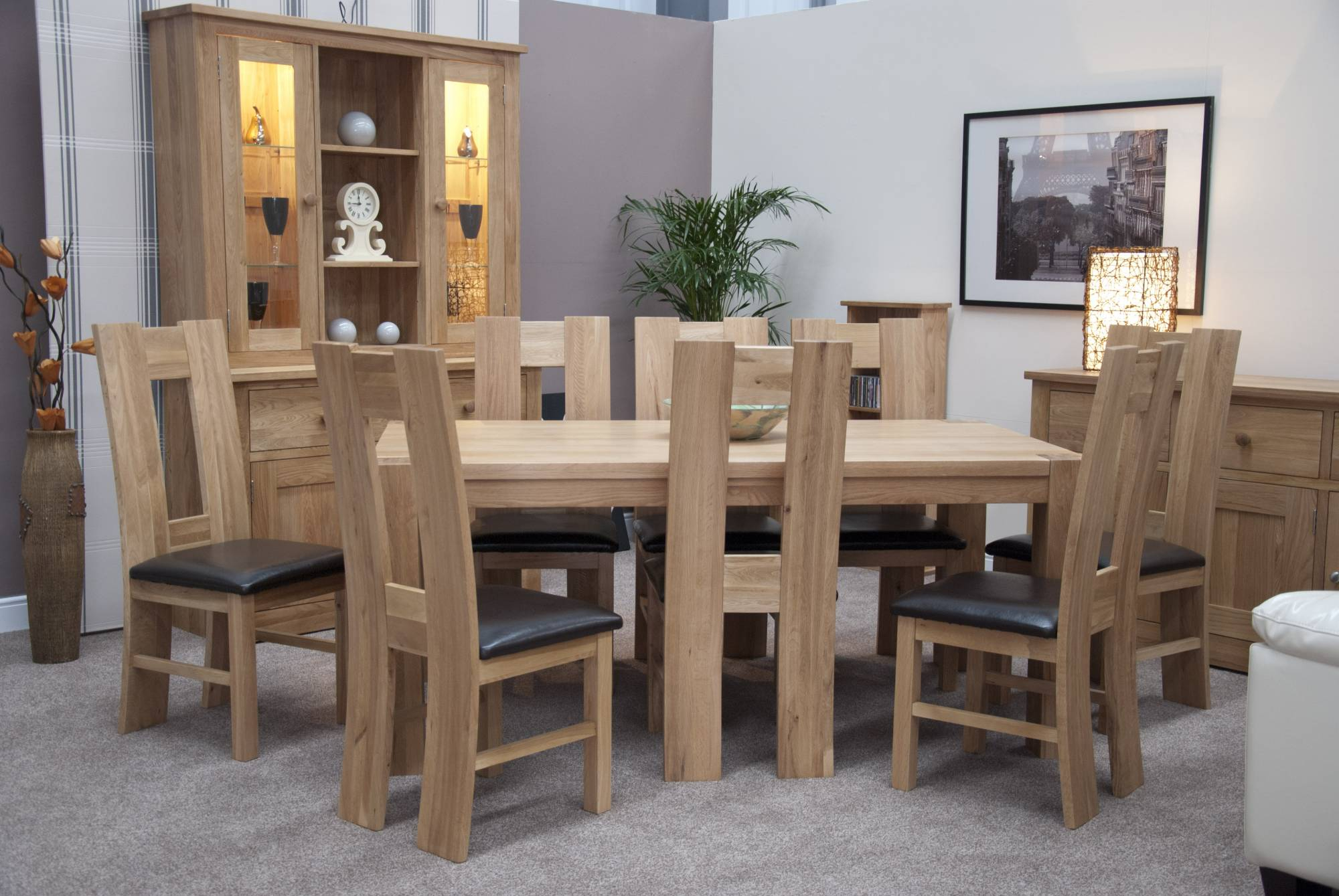 Trendy Lifestyle Solid Oak 18 X 1m Chunky Dining Table And 6 H Chairs pertaining to size 2000 X 1339