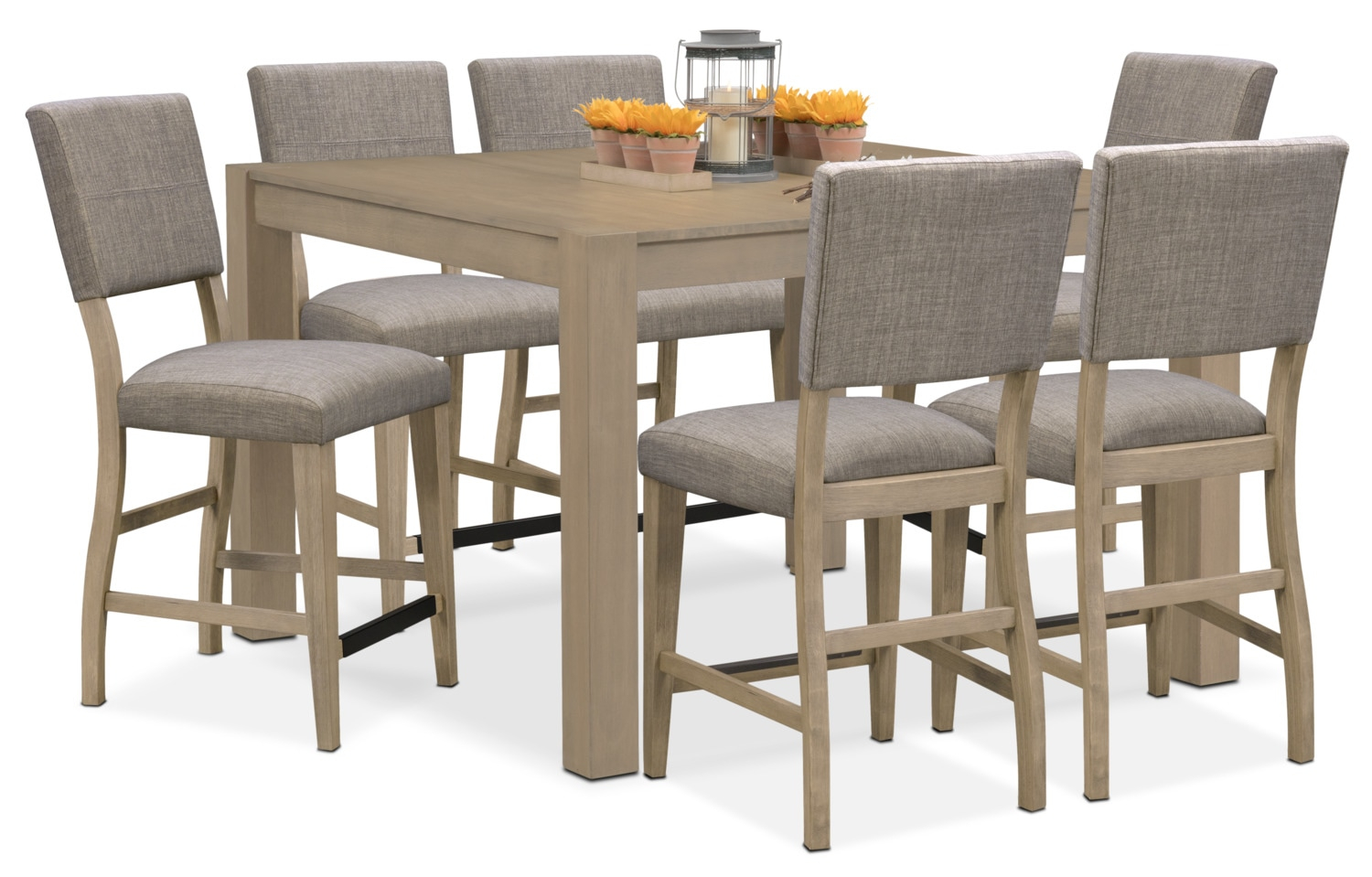 Tribeca Counter Height Table And 6 Upholstered Side Chairs with regard to sizing 1500 X 959