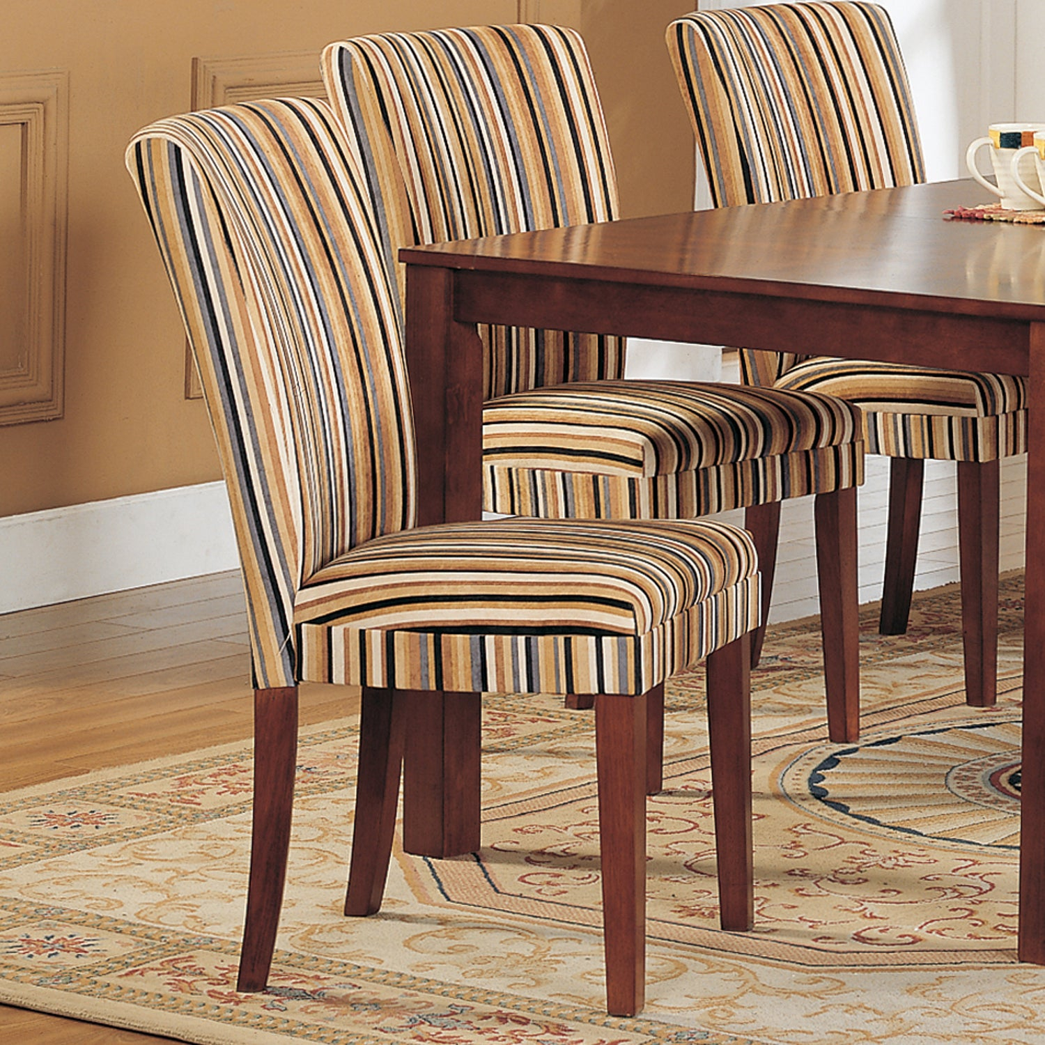 Tribecca Home Parson Striped Upholstered Dining Chairs Set Of 2 with regard to sizing 1500 X 1500