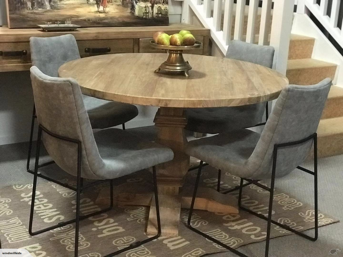 Urbano Interiors Recycled Elm Round Dining Table 14m4 Chairs Set Last Set in measurements 1440 X 1080