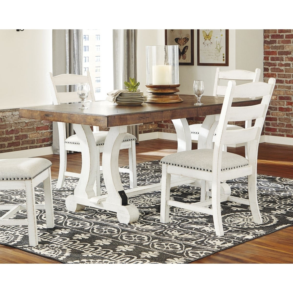 Valebeck Rectangular Dining Room Table Whitebrown pertaining to proportions 1200 X 1200