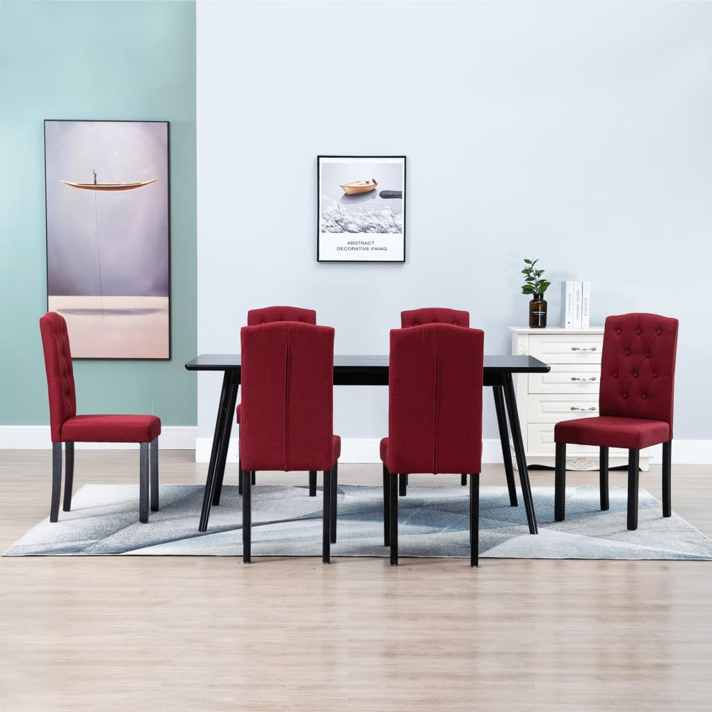 Vidaxl Dining Chairs 6 Pcs Wine Red Fabric 249150249151 throughout size 1024 X 1024