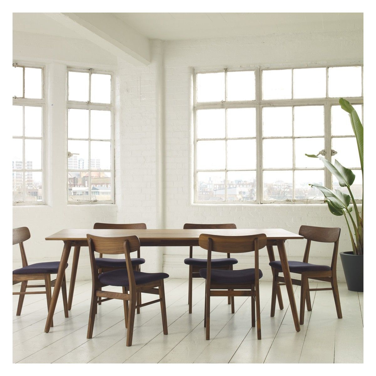 Vince 6 Seater Dining Set With Vince Walnut Table And 6 in proportions 1200 X 1200