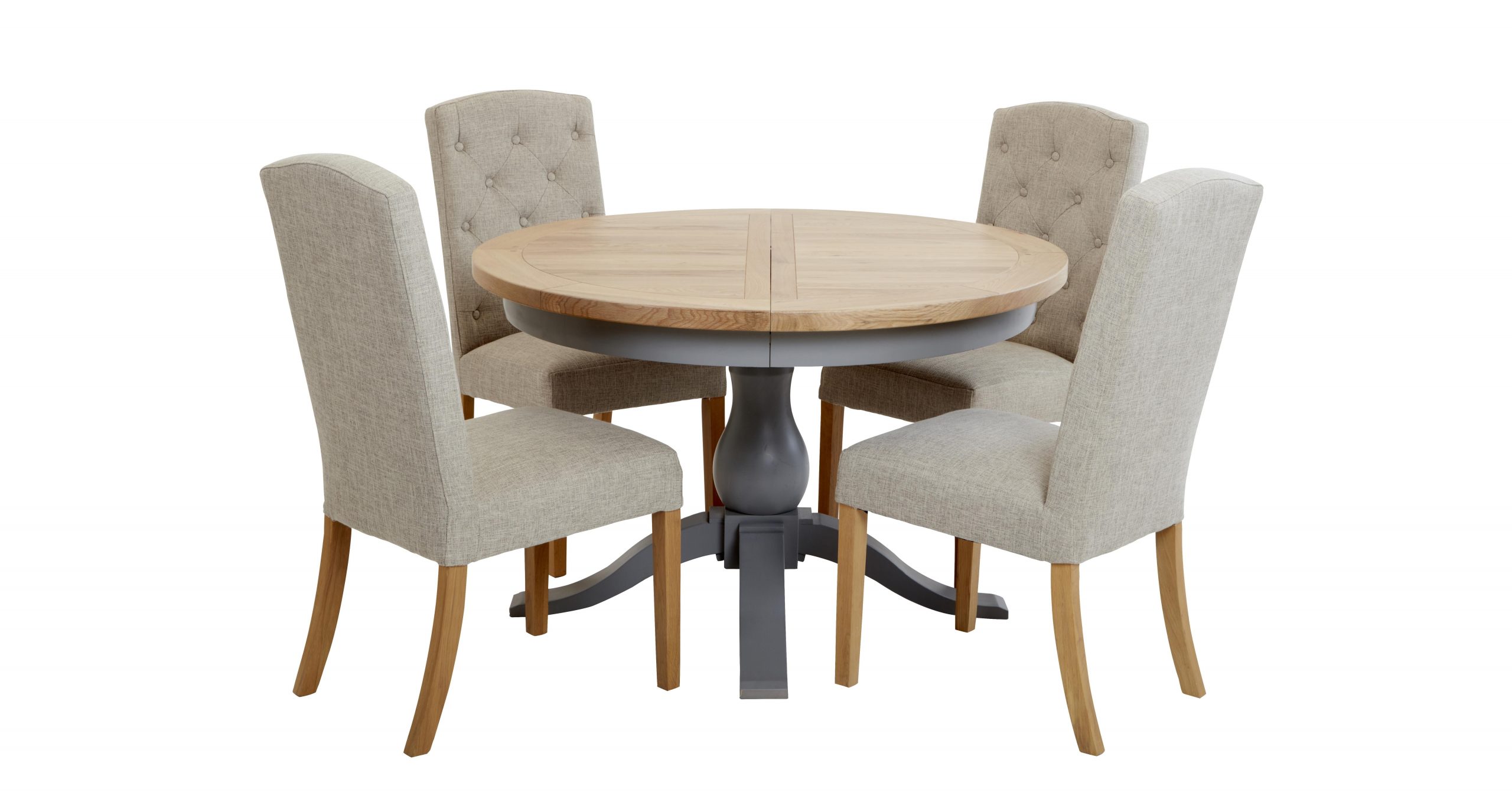 Vivario Extending Round Table Set Of 4 Upholstered Chairs in measurements 8000 X 4245