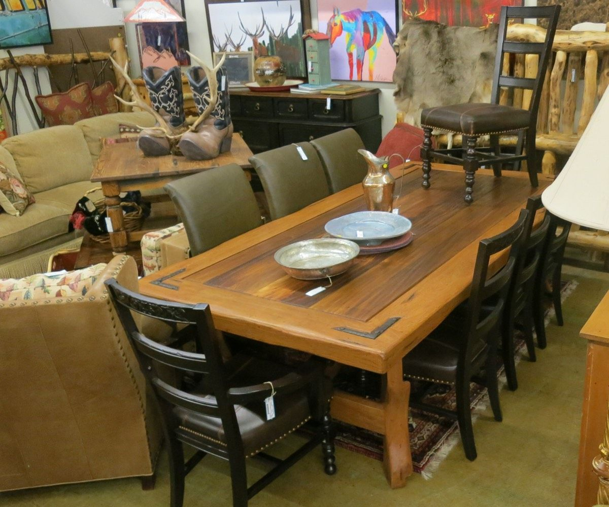 Western Style Dining Table With Ox Yoke Legs 48 X 96 intended for size 1200 X 1000