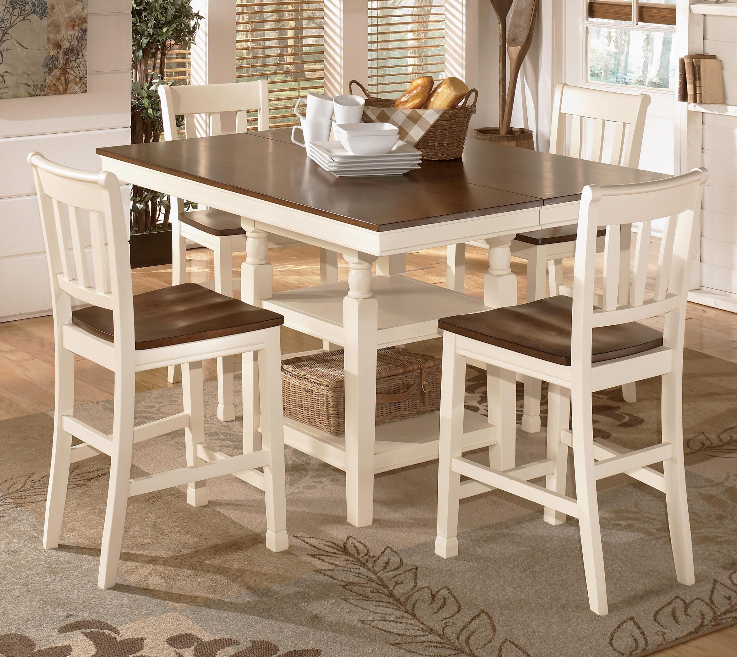 Whitesburg 5 Piece Counter Extension Table Set Signature throughout dimensions 2694 X 2400