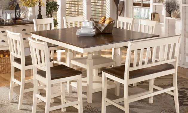 Whitesburg 8 Piece Square Counter Extension Table Set for sizing 2451 X 2400