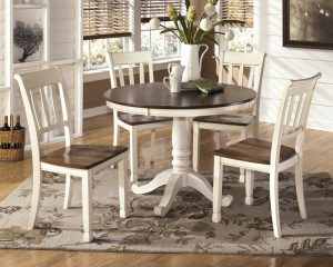 Whitesburg Round Dining Room Table 4 Side Chairs for dimensions 1000 X 800