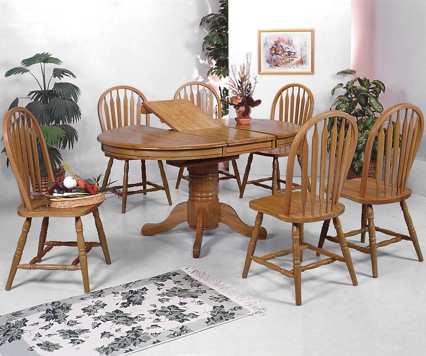 Windsor Solid 7 Piece Oval Dining Table And Side Chairs with proportions 1402 X 1170