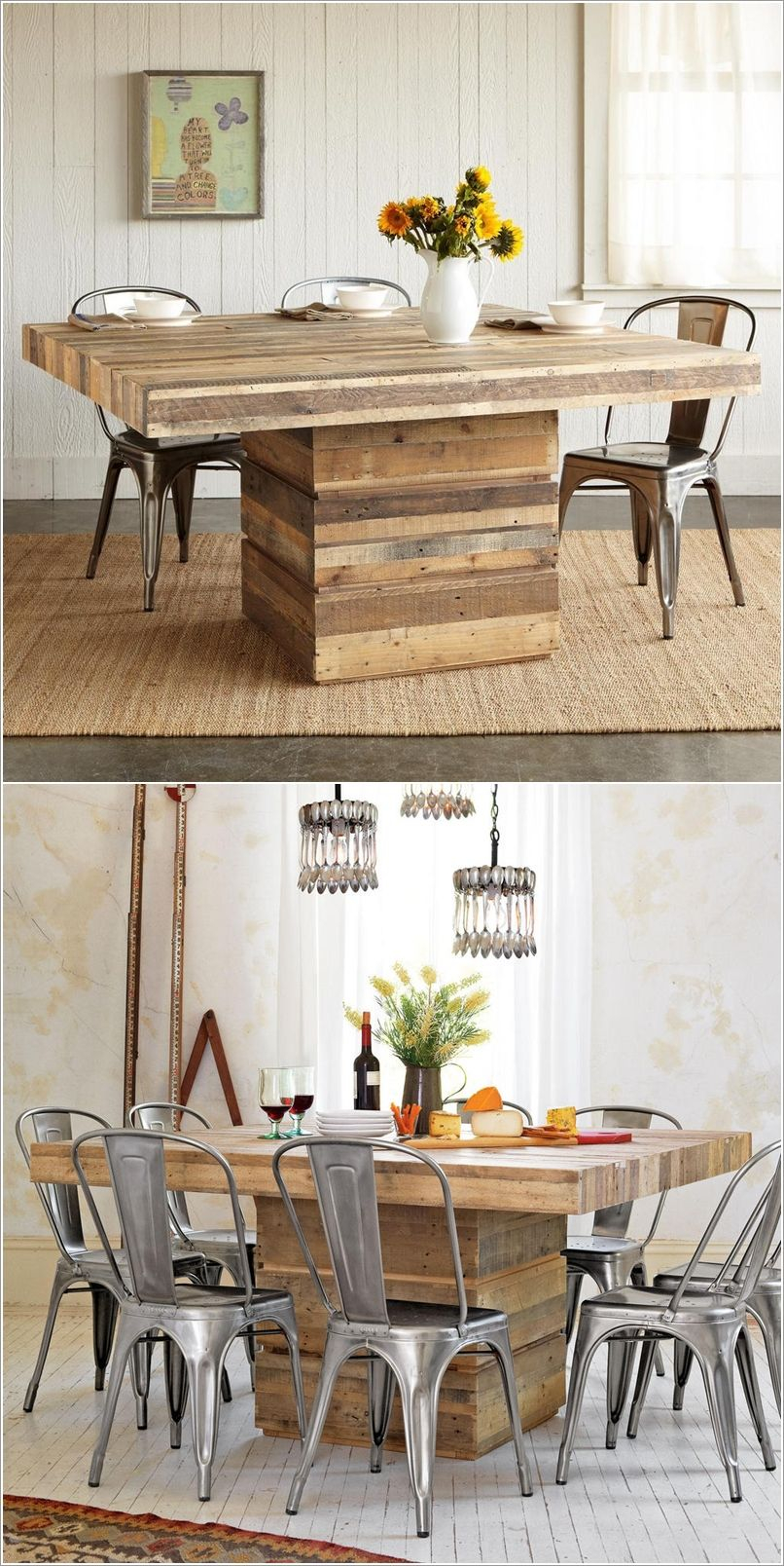 Wood Pallet Table Design Wood Pallet Tables Diy Dining intended for sizing 806 X 1608